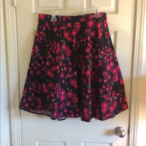 Rose Pattern Circle Skirt